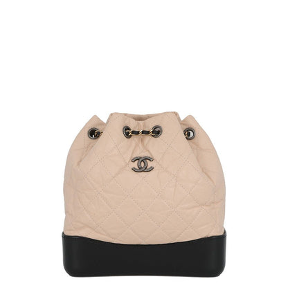 Chanel Backpack Gabriel de Small CC Logo Quilted Aged Calfskin Black