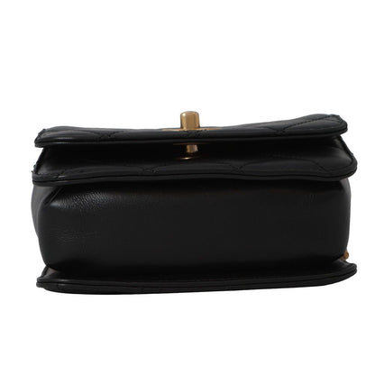 Chanel Chain Shoulder Bag Quilted CC Logo Lambskin Black — view 3