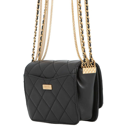 Chanel Chain Shoulder Bag Quilted CC Logo Lambskin Black — view 2