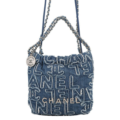 Chanel 22 Mini CC Logo Denim 2-Way Shoulder