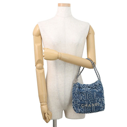Chanel 22 Mini CC Logo Denim 2-Way Shoulder — view 4