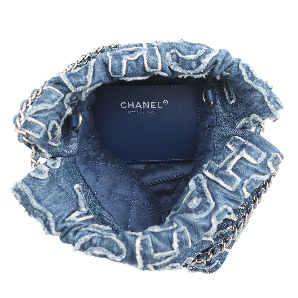 Chanel 22 Mini CC Logo Denim 2-Way Shoulder — view 6