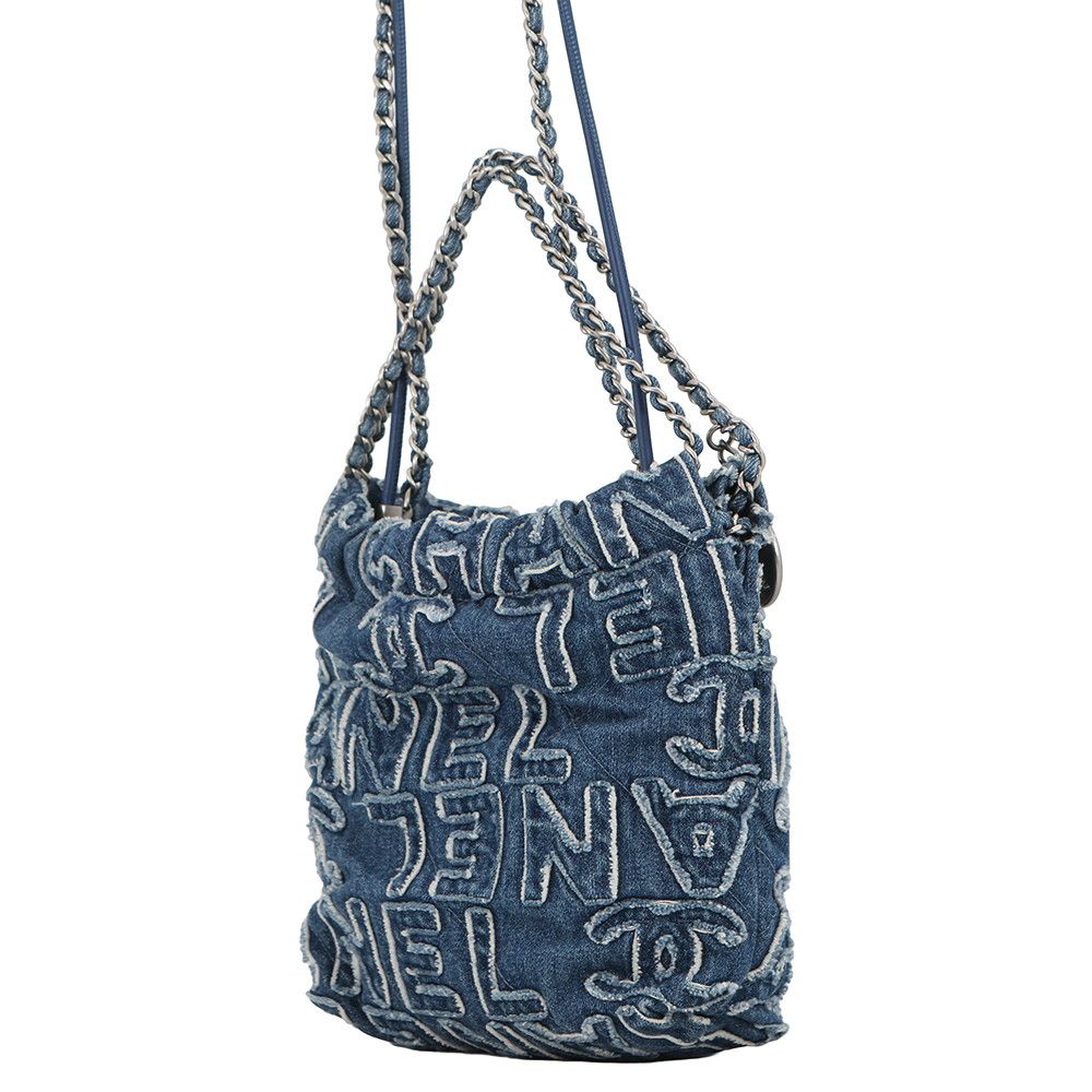 Chanel 22 Mini CC Logo Denim 2-Way Shoulder — view 2