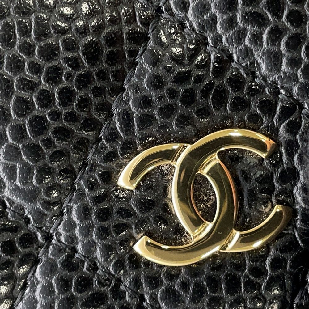 Chanel Wallet Classic Long Zip CC Logo Quilted Caviar Leather Black — view 9