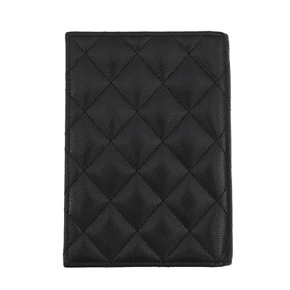 Chanel Passport Case CC Logo Quilted Caviar Leather Rhinestone Cover Black — view 3