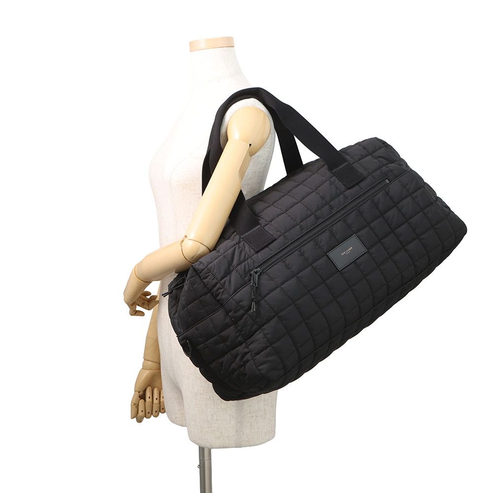 Saint Laurent Paris Boston Bag Noux Quilted Nylon Black — view 4