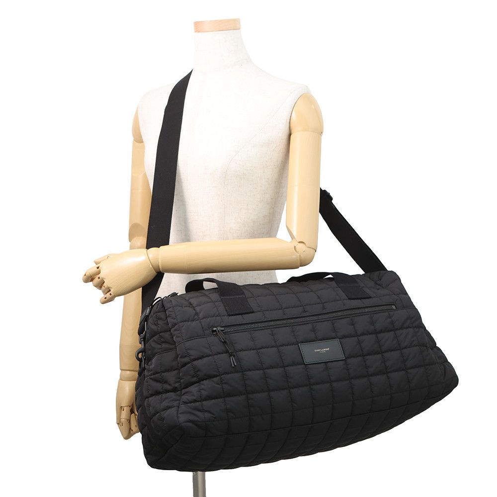 Saint Laurent Paris Boston Bag Noux Quilted Nylon Black — view 5