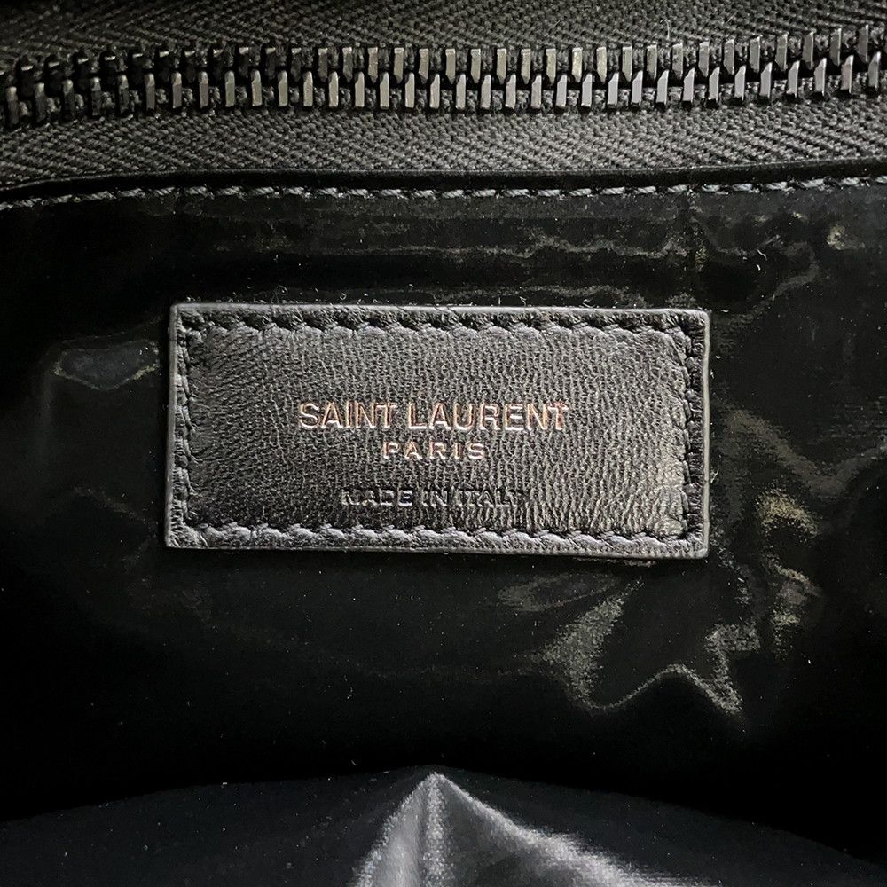 Saint Laurent Paris Tote Wide Puffer Logo Nylon Black — view 9