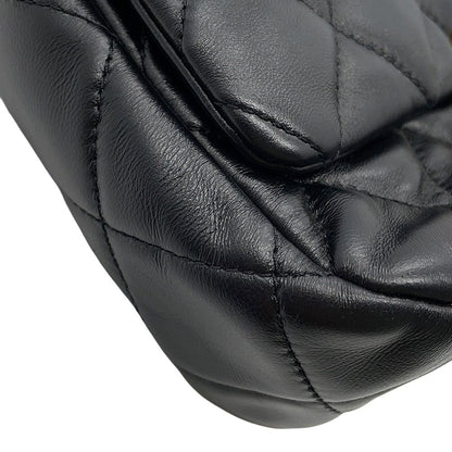 Chanel Chain Shoulder Bag Small Quilted CC Logo Lambskin Black — view 7
