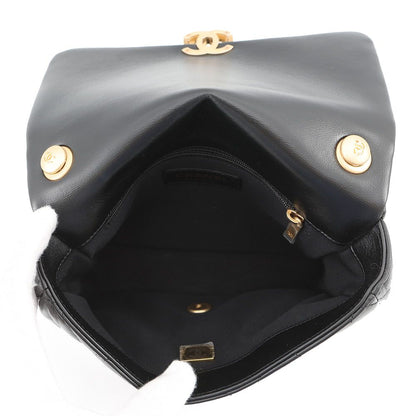 Chanel Chain Shoulder Bag Small Quilted CC Logo Lambskin Black — view 5