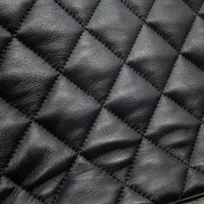 Chanel Chain Shoulder Bag Small Quilted CC Logo Lambskin Black — view 8