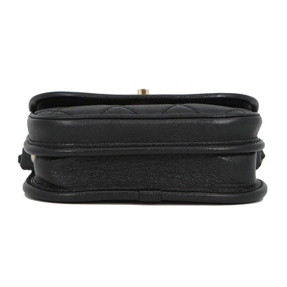Chanel Chain Shoulder Bag Quilted CC Logo Grained Calfskin — view 3