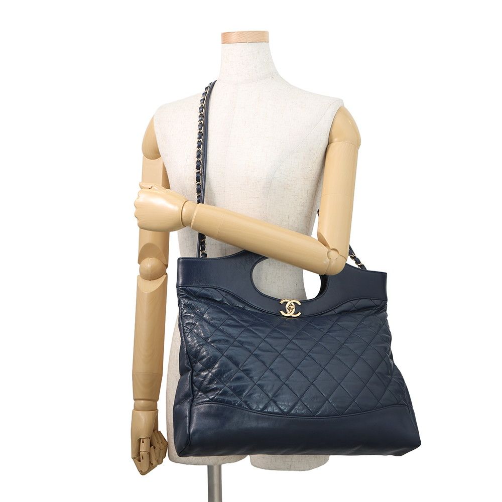 Chanel Chain Shoulder Bag 31 Quilted Large Shopping Aged Calfskin 2-Way — view 4