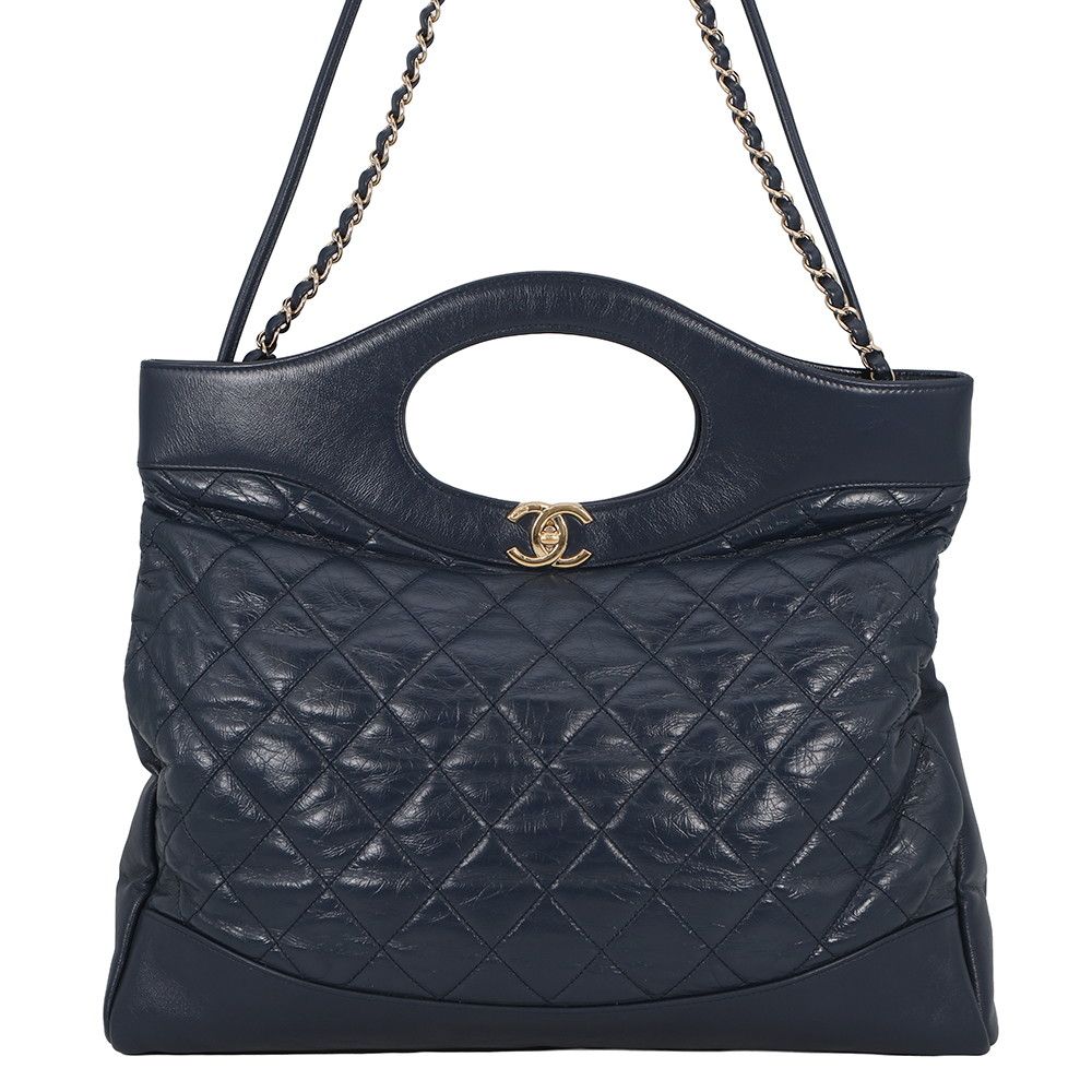 Chanel Chain Shoulder Bag 31 Quilted Large Shopping Aged Calfskin 2-Way