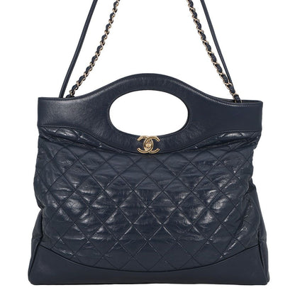Chanel Chain Shoulder Bag 31 Quilted Large Shopping Aged Calfskin 2-Way