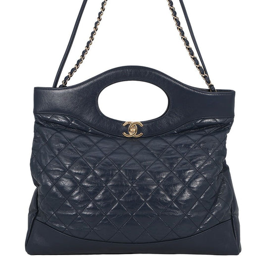 Chanel Chain Shoulder Bag 31 Quilted Large Shopping Aged Calfskin 2-Way