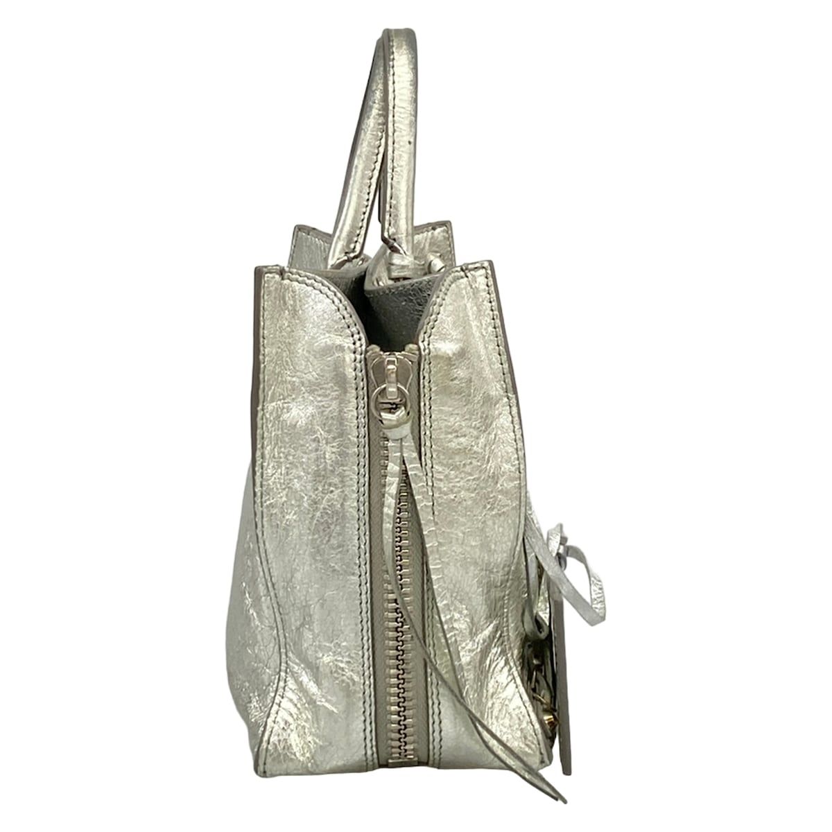 Balenciaga Tote Paper A6 Silver Leather — view 2