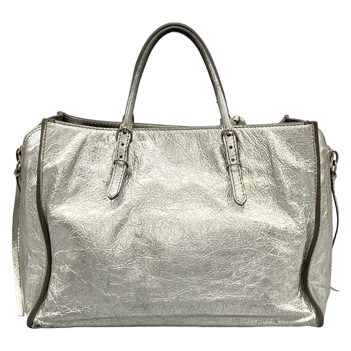 Balenciaga Tote Paper A6 Silver Leather — view 3