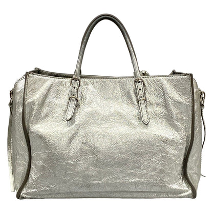 Balenciaga Tote Paper A6 Silver Leather — view 3