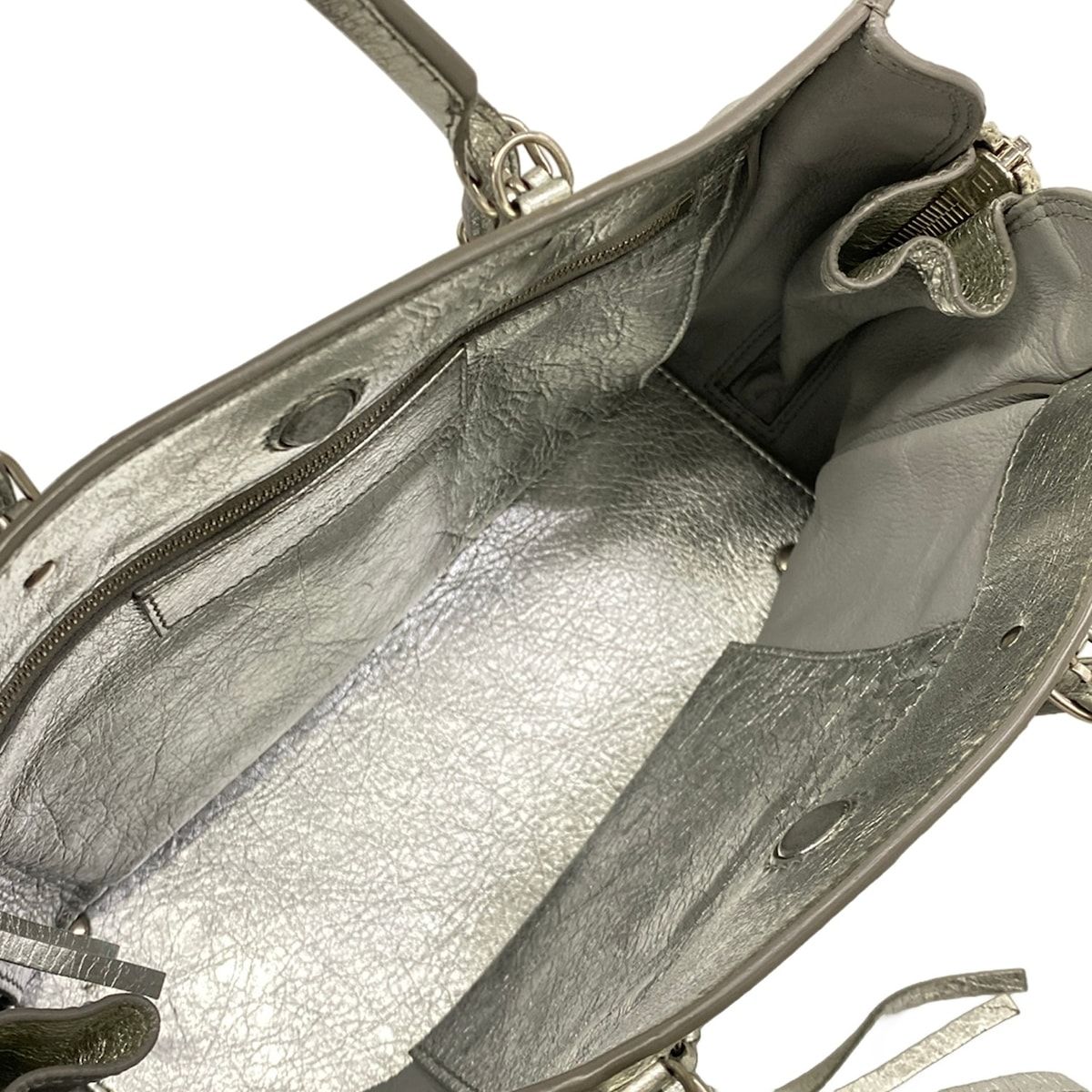 Balenciaga Tote Paper A6 Silver Leather — view 7