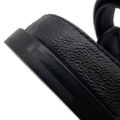 Chanel Sandals CC Logo Quilted Leather 38c Shoes Black — view 7