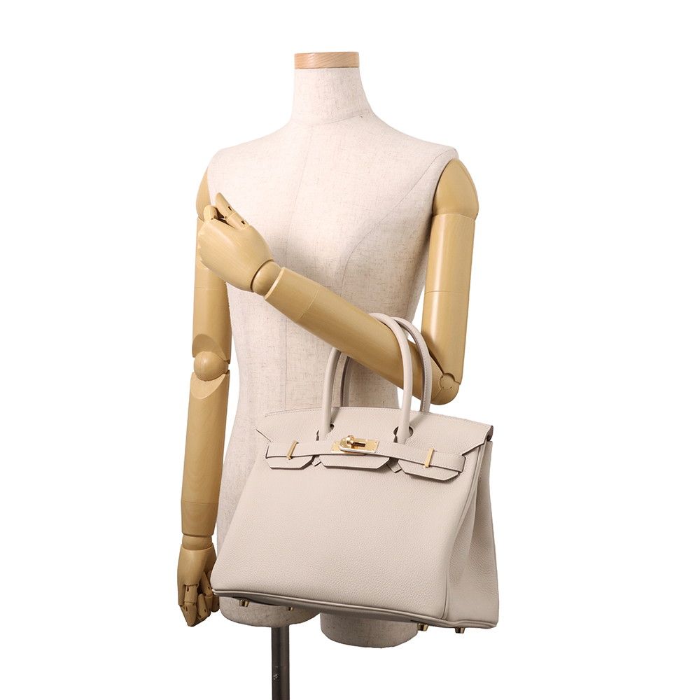 Hermes Birkin 30 Cles Gold Togo Handbag — view 4