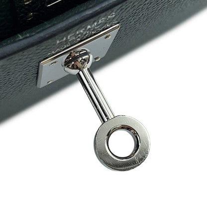 Hermes Kelly 25 Sellier Tricolor Vert Mangalore Almond Black Silver Epsom 2-Way — view 9