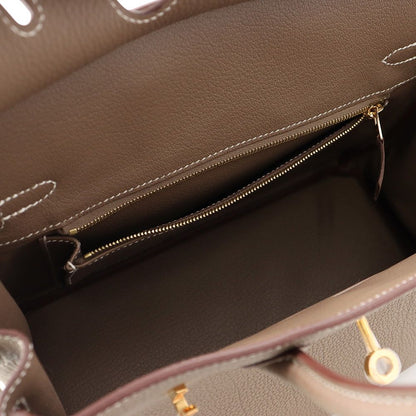 Hermes Birkin 25 Etoupe Gold Togo Handbag — view 7