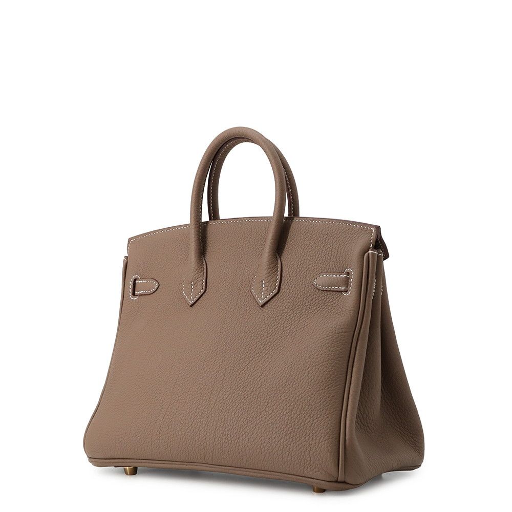 Hermes Birkin 25 Etoupe Gold Togo Handbag — view 2