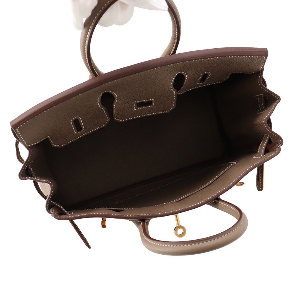Hermes Birkin 25 Etoupe Gold Togo Handbag — view 5