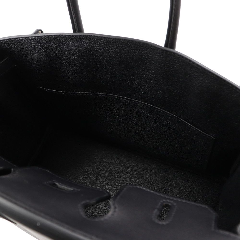 Hermes Birkin 25 Black Silver Veau Volupt Handbag — view 6