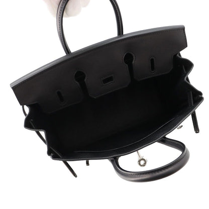 Hermes Birkin 25 Black Silver Veau Volupt Handbag — view 5