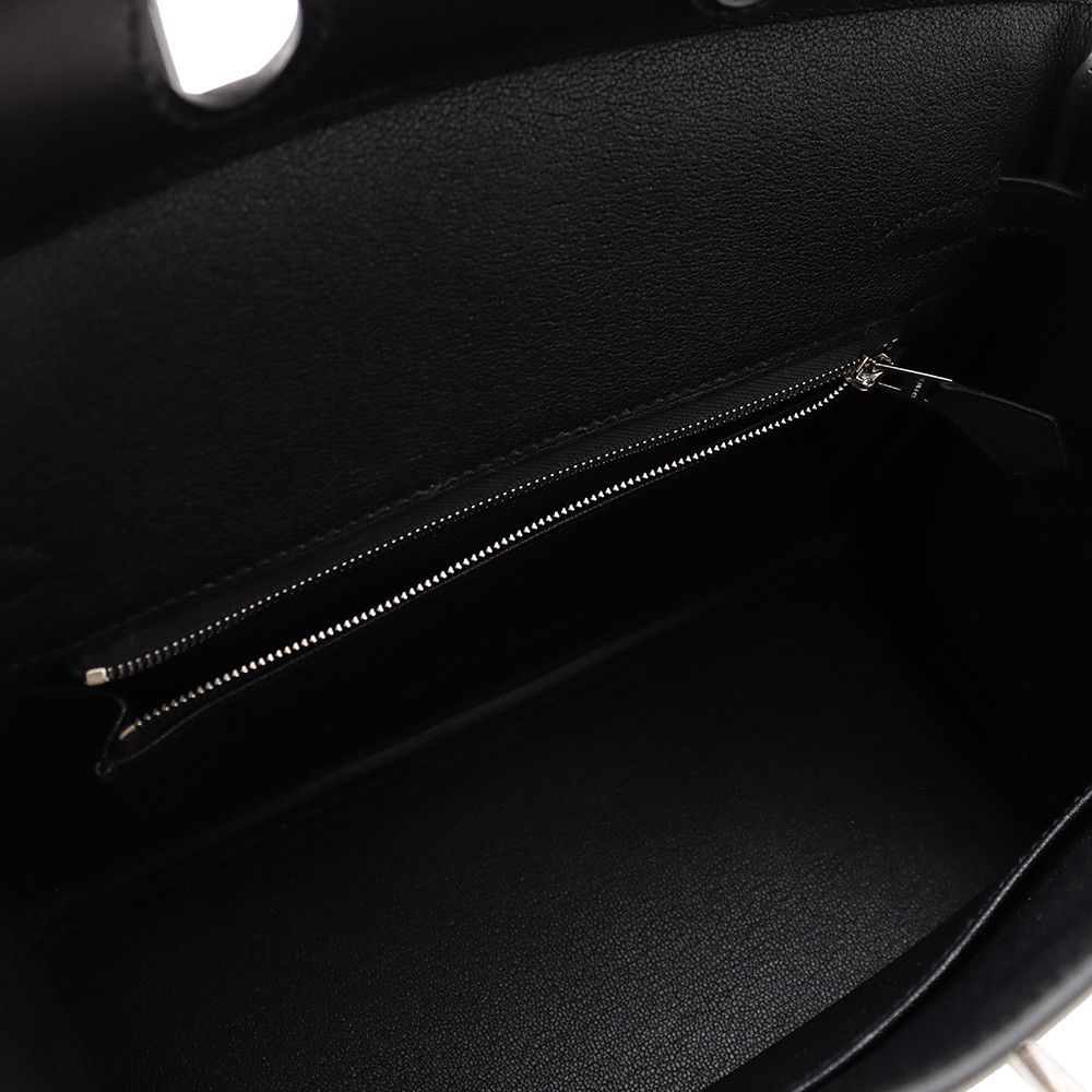 Hermes Birkin 25 Black Silver Veau Volupt Handbag — view 7