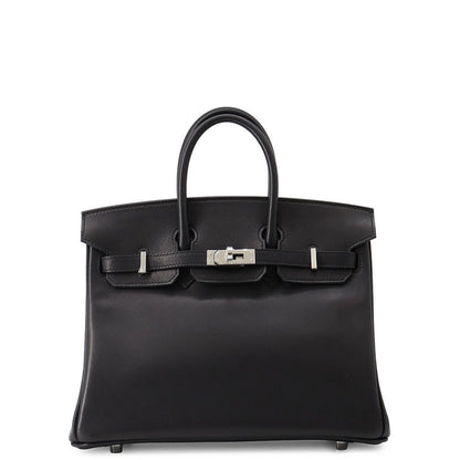 Hermes Birkin 25 Black Silver Veau Volupt Handbag