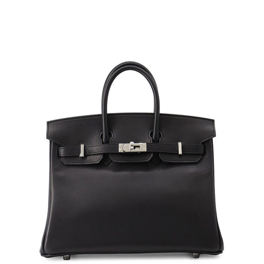 Hermes Birkin 25 Black Silver Veau Volupt Handbag