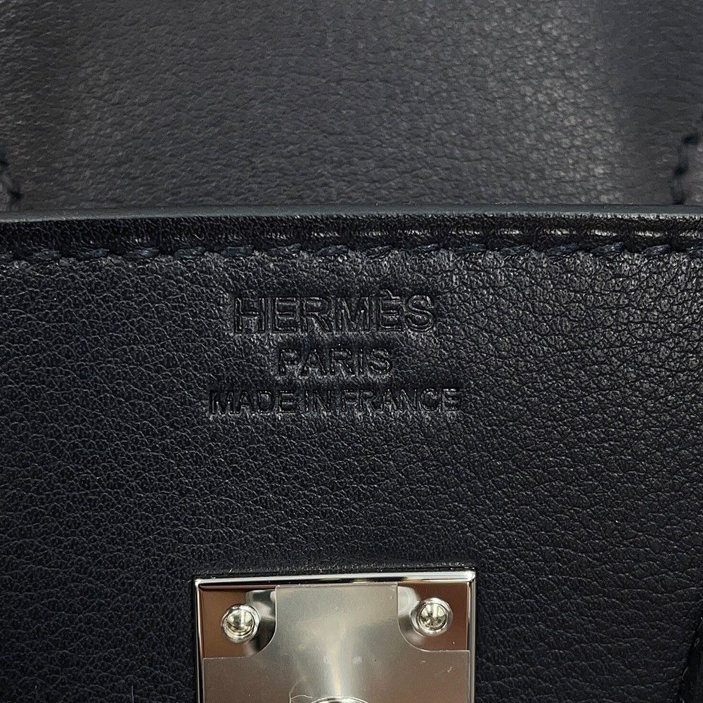 Hermes Birkin 25 Black Silver Veau Volupt Handbag — view 8