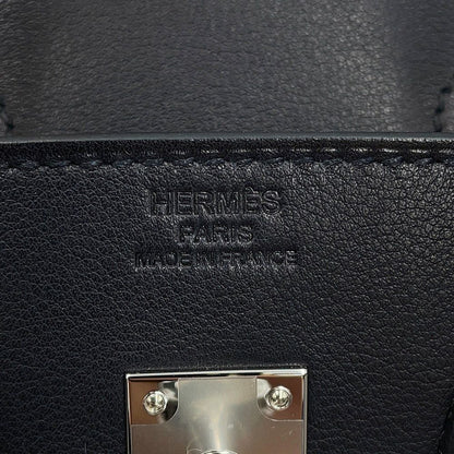 Hermes Birkin 25 Black Silver Veau Volupt Handbag — view 8