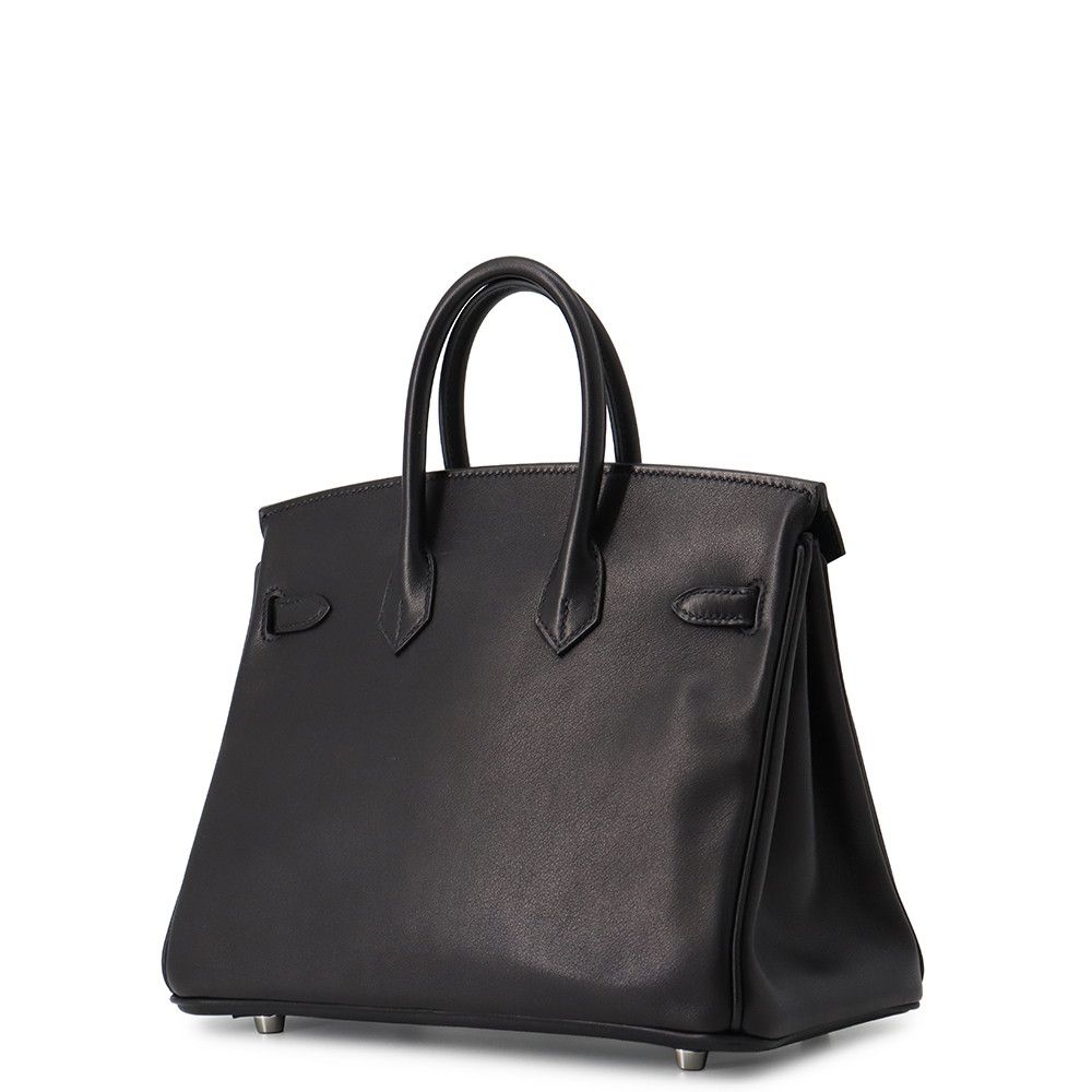 Hermes Birkin 25 Black Silver Veau Volupt Handbag — view 2