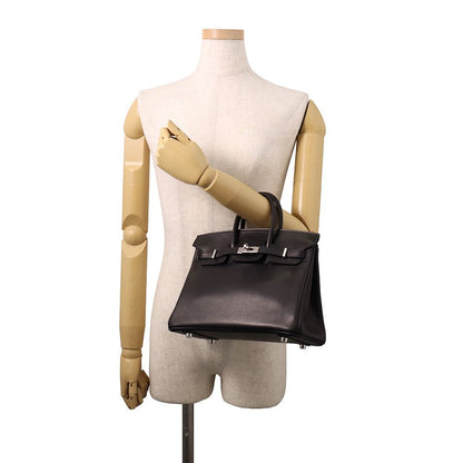 Hermes Birkin 25 Black Silver Veau Volupt Handbag — view 4