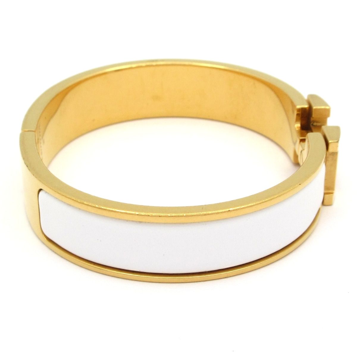 Hermes Bangle Click White Gold Bracelet — view 2