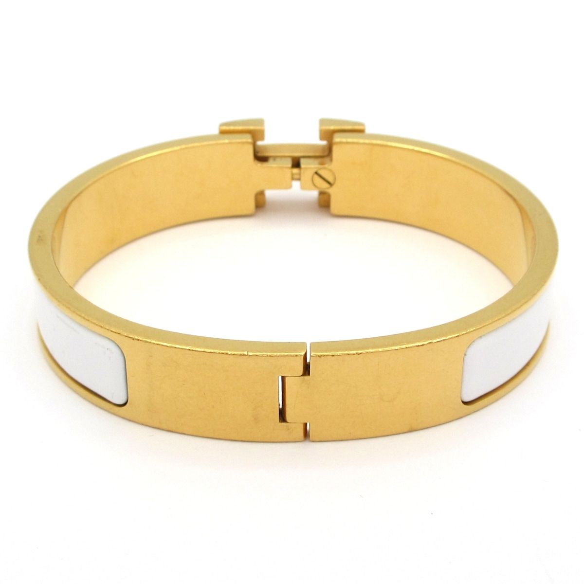 Hermes Bangle Click White Gold Bracelet — view 3