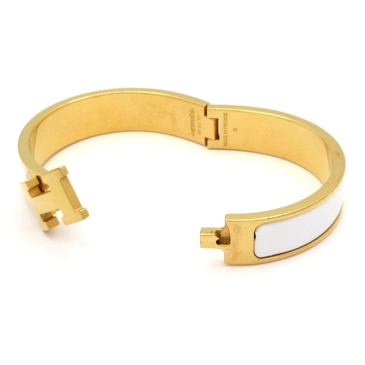 Hermes Bangle Click White Gold Bracelet — view 5
