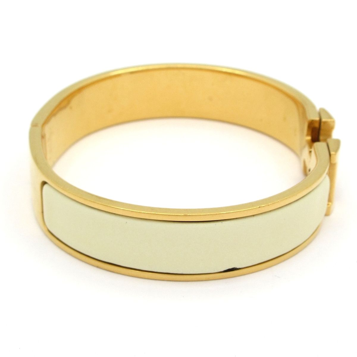 Hermes Bangle Click Gold Ivory Bracelet — view 2