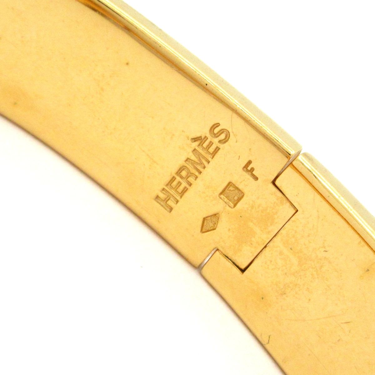 Hermes Bangle Click Gold Ivory Bracelet — view 4