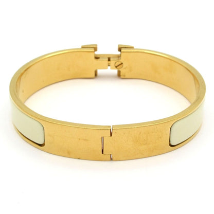 Hermes Bangle Click Gold Ivory Bracelet — view 3