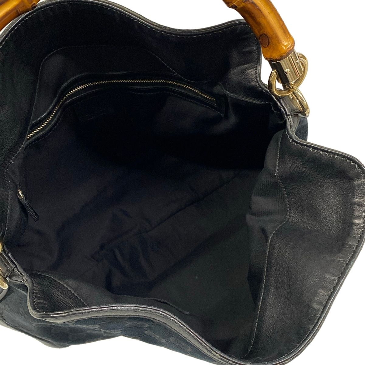 Gucci Handbag Bamboo GG Pattern Black Leather — view 7
