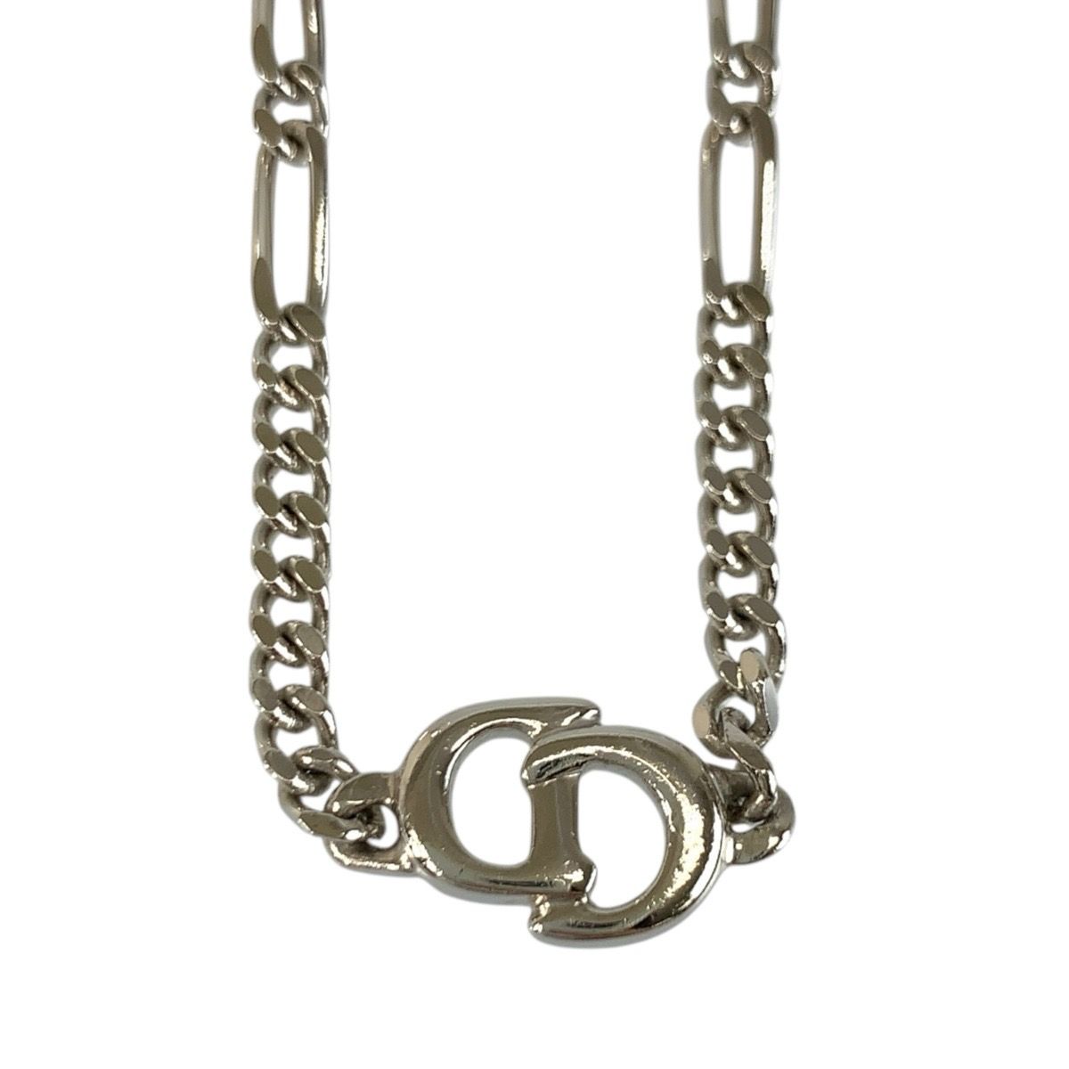 Dior Vintage CD Logo Silver Plated Necklace
