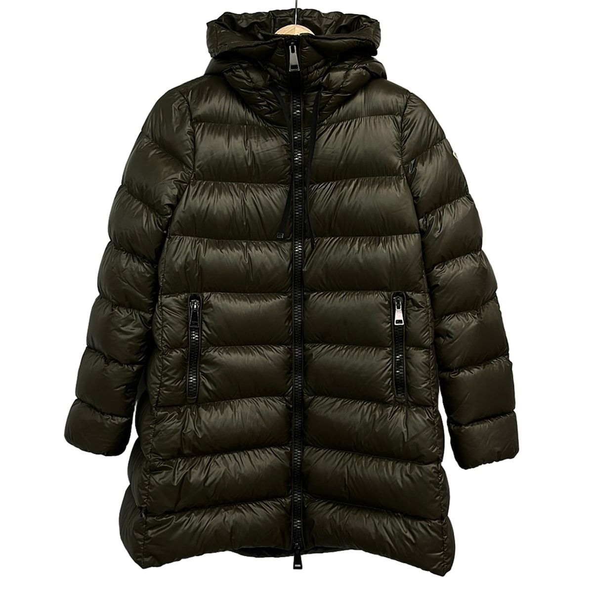 Moncler Down Coat 1 S Suyen Khaki Long Sleeve Winter