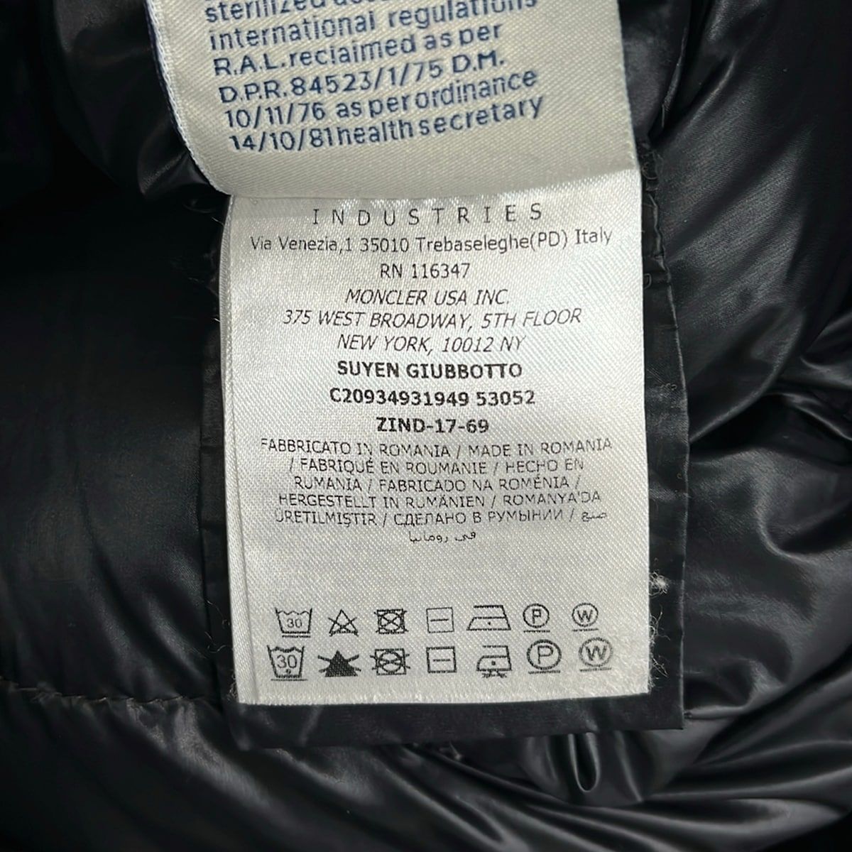 Moncler Down Coat 1 S Suyen Khaki Long Sleeve Winter — view 7