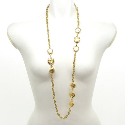 Chanel Necklace Gold Coin Icon Logo Motif Long — view 2